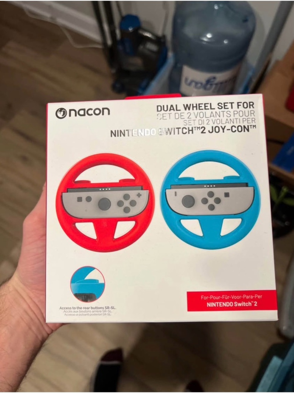 Nacon Dual Wheel Set for Nintendo Switch 2 Joy-Con — Red & Blue